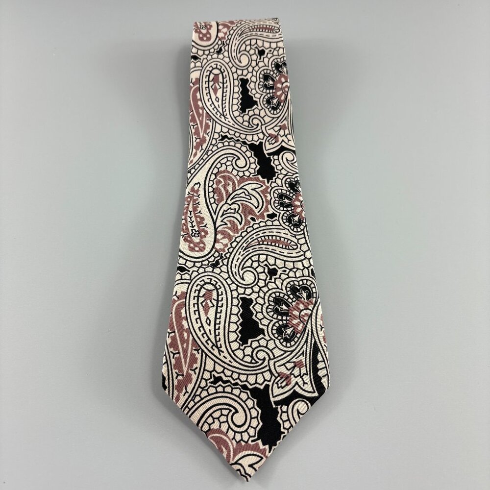 Belleson's Grey / Black Paisley Men's Tie 3 1/2" x 57 1/2" Vintage NWT